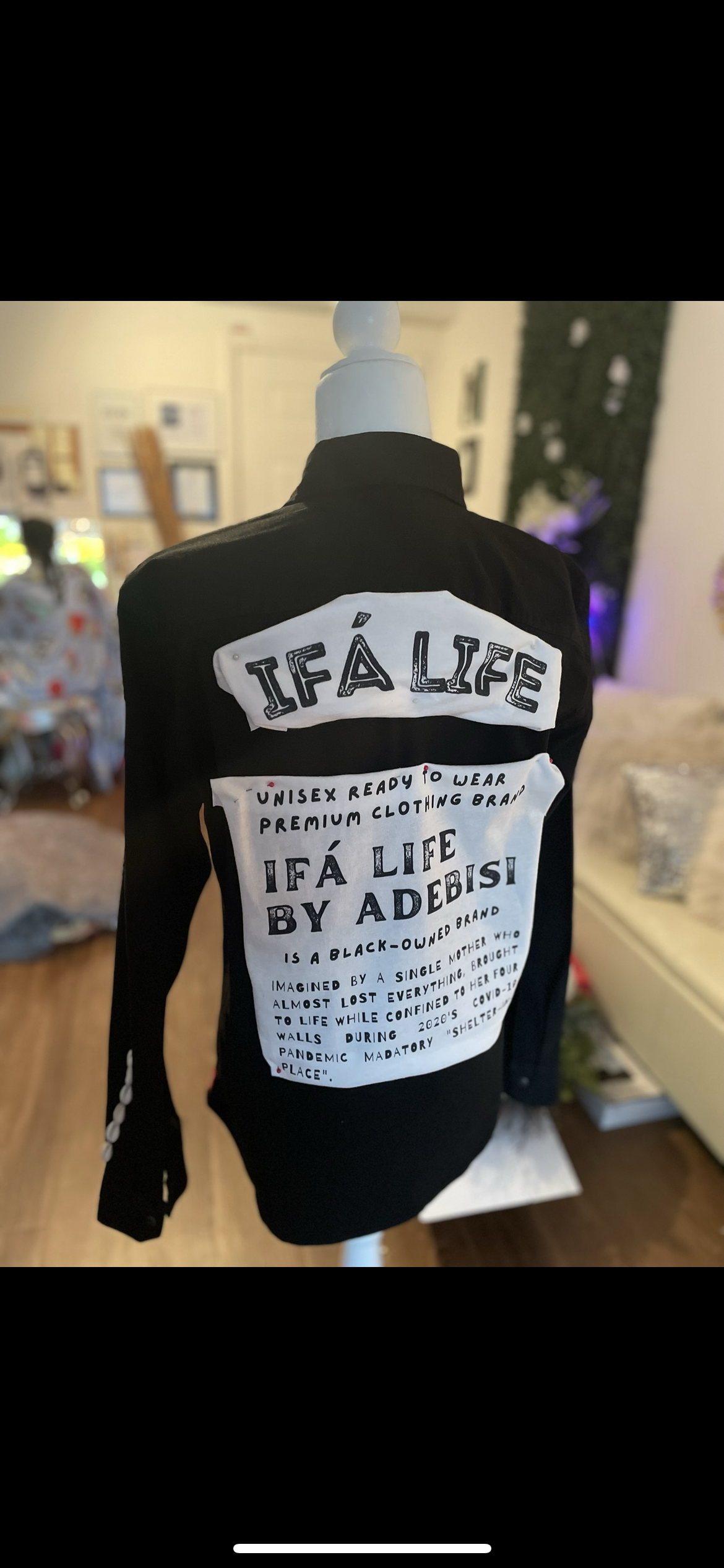 Custom Ifa Life Origins Denim Button Shirt